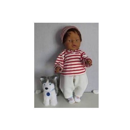 capuchontrui setje rood gestreept  baby born 43cm