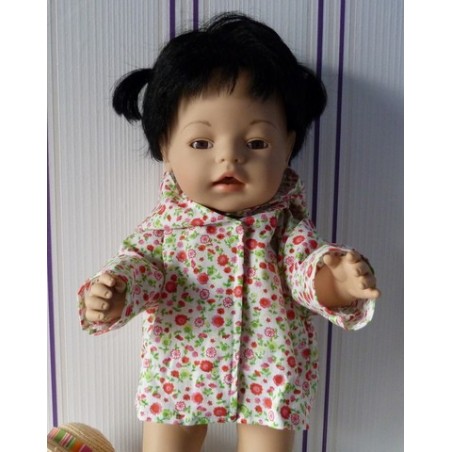 jas gebloemd licht rood baby born 43cm