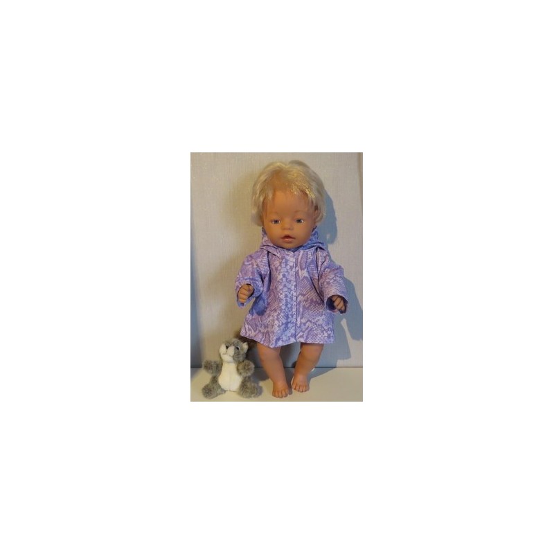 jas lila slangen print baby born 43cm
