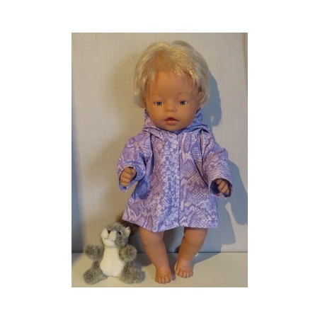 jas lila slangen print baby born 43cm
