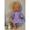 jas lila slangen print baby born 43cm