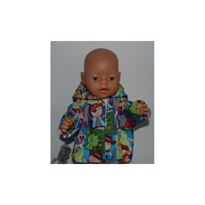 jas papagaaien rood baby born 43cm