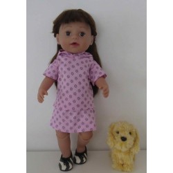 capuchontrui setje roze met zwart baby born 43cm