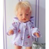 jas lila geruit aardbeien baby born 43cm