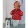 capuchontrui setje rood  baby born 43cm