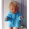 jas aqua blauw polka dots baby born 43cm