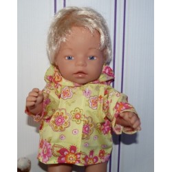 jas geel met bloemen baby born 43cm