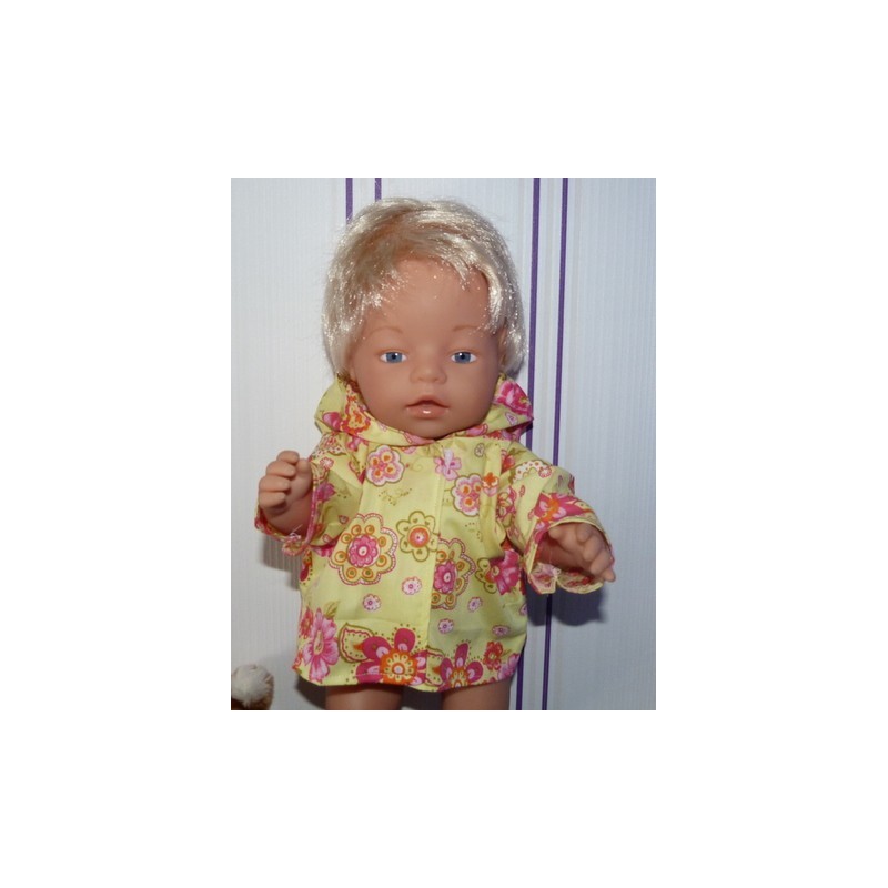 jas geel met bloemen baby born 43cm