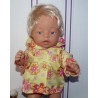 jas geel met bloemen baby born 43cm