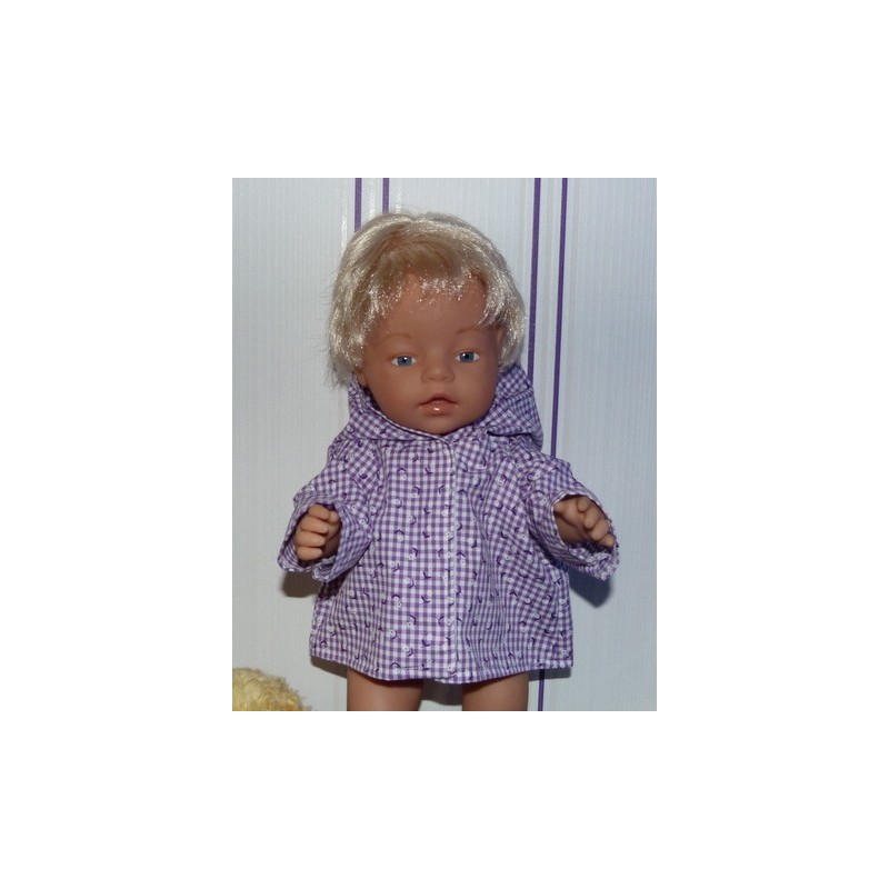 jas paars geruit baby born 43cm
