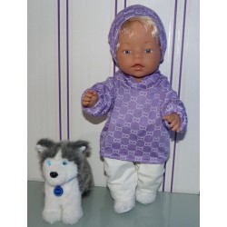 capuchontrui setje lila baby born 43cm