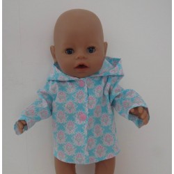 jas blauw hartjes roze baby born 43cm