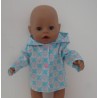 jas blauw hartjes roze baby born 43cm