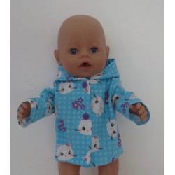 jas blauw kat baby born 43cm