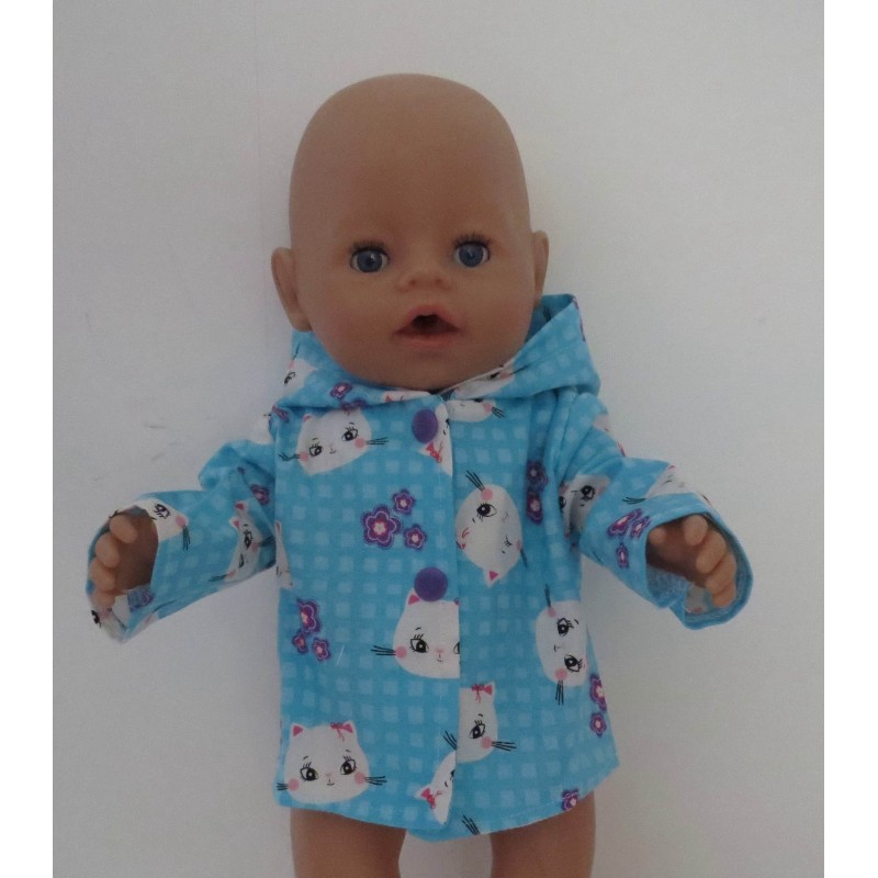 jas blauw kat baby born 43cm