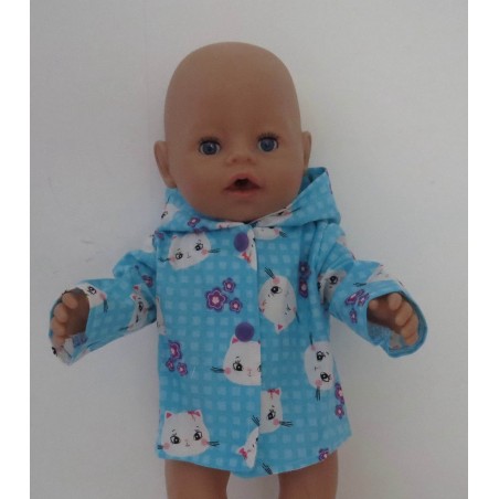 jas blauw kat baby born 43cm