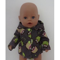 jas grijs uilen baby born 43cm