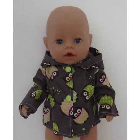 jas grijs uilen baby born 43cm