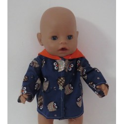 jas blauw uilen baby born 43cm