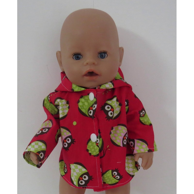 jas rood uilen baby born 43cm