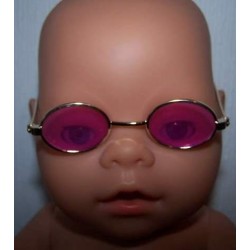 zonnebril roze rond  baby born 43cm