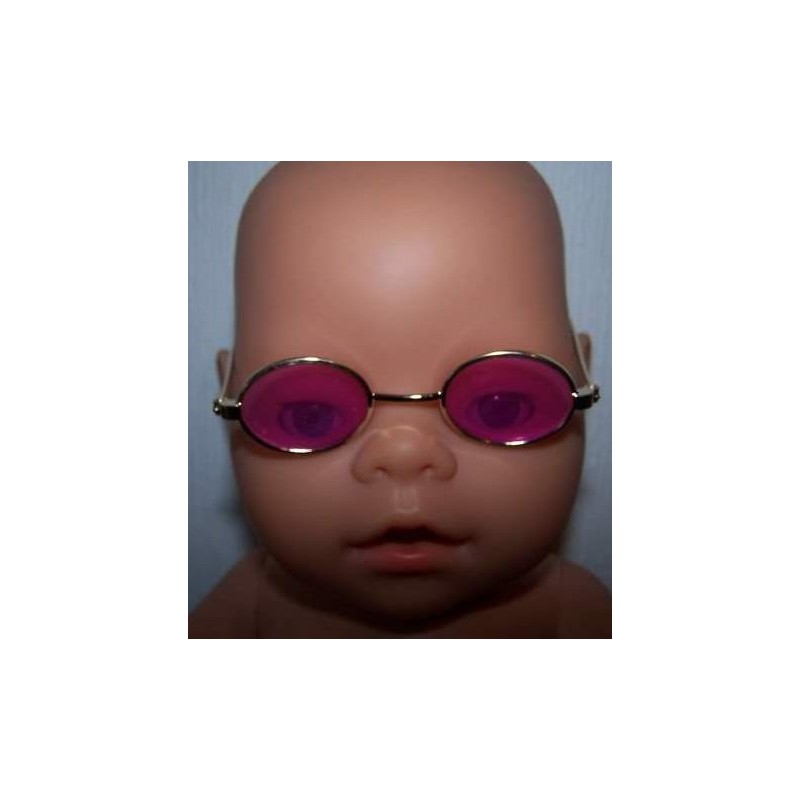 zonnebril roze rond  baby born 43cm