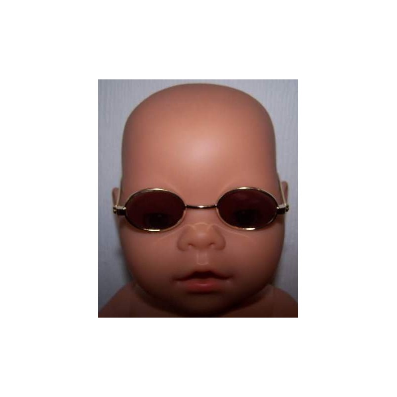 zonnebril bruin rond  baby born 43cm