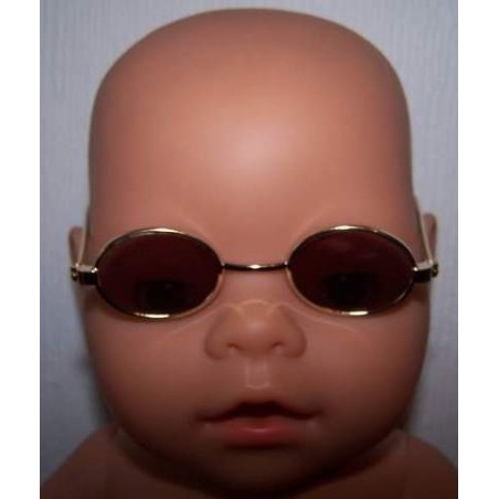 zonnebril bruin rond  baby born 43cm