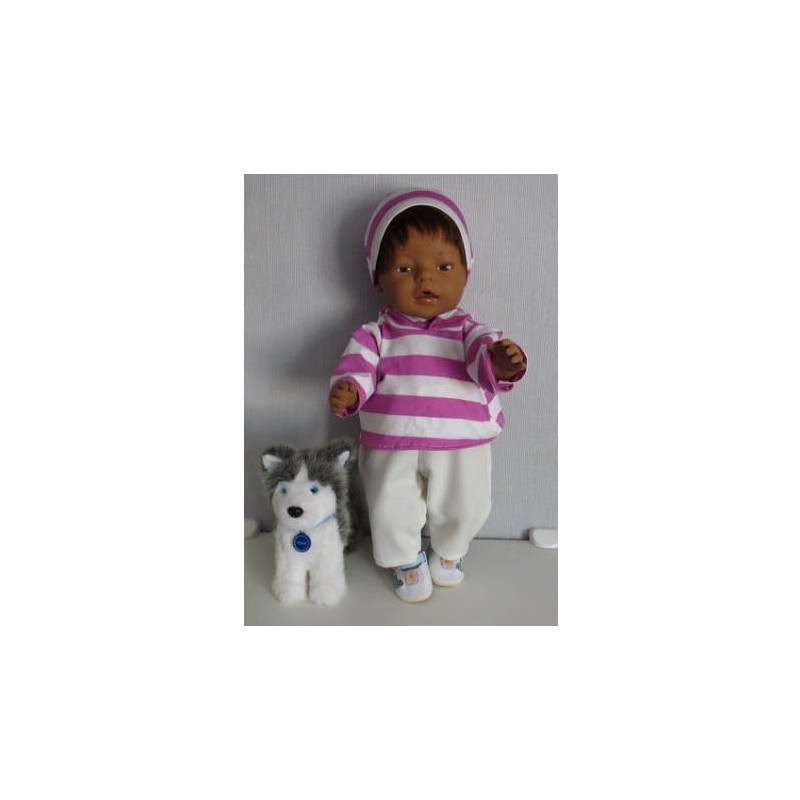 capuchontrui setje paars gestreept baby born 43cm