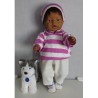 capuchontrui setje paars gestreept baby born 43cm