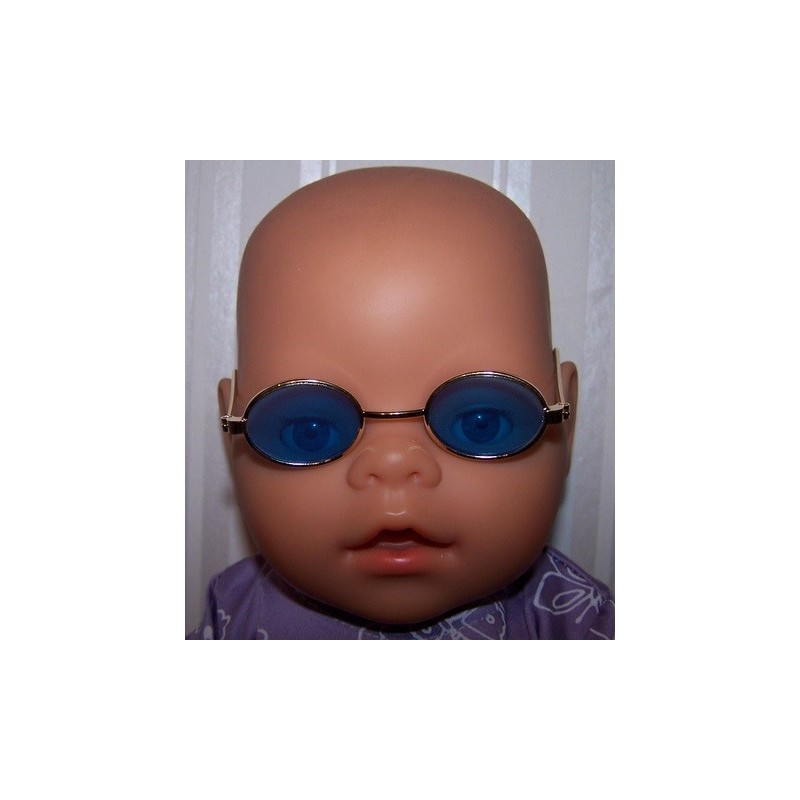 zonnebril blauw rond baby born 43cm