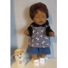 zomer capuchontrui setje grijs koeien baby born 43cm