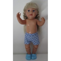 korte broek blauw met zwart baby born 43cm
