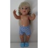korte broek blauw met zwart baby born 43cm
