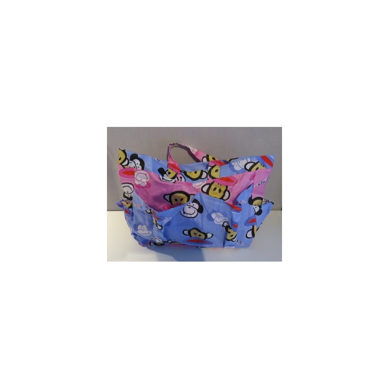 verzorgingstas roze blauw apen
