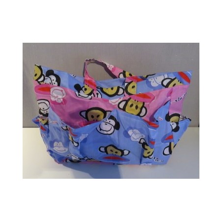 verzorgingstas roze blauw apen