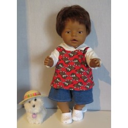 zomer capuchontrui setje mammoet baby born 43cm