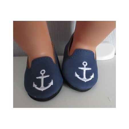 schoentjes blauw met anker baby born 43cm