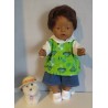 zomer capuchontrui setjegroen auto's  baby born 43cm