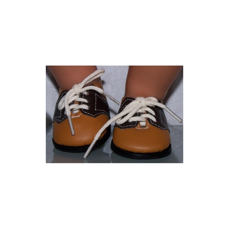 bruine schoentjes met veters baby born 43cm