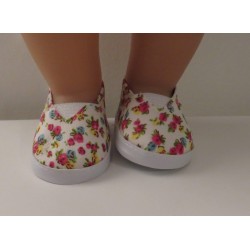 schoentjes wit gebloemd baby born 43cm