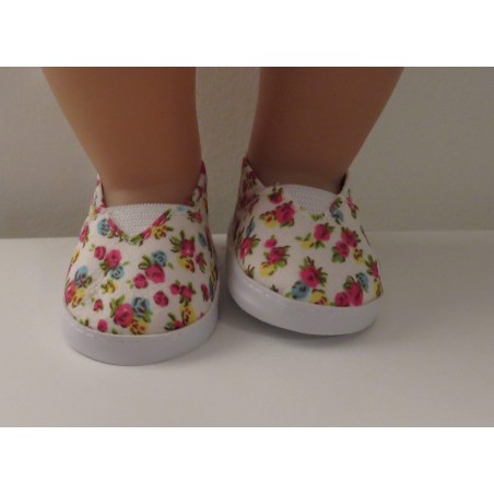 schoentjes wit gebloemd baby born 43cm
