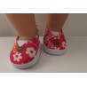 schoentjes rood gebloemd baby born 43cm