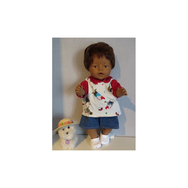 zomer capuchontrui setje kabouters baby born 43cm