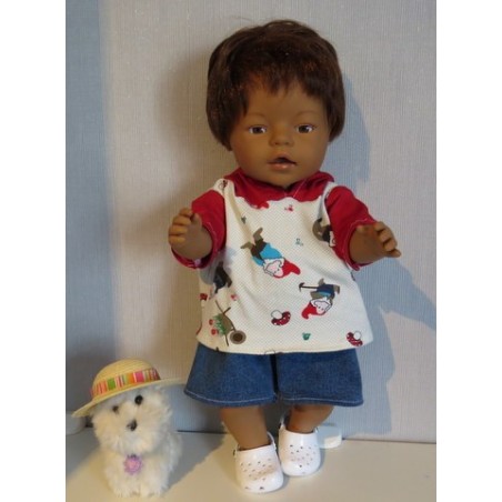 zomer capuchontrui setje kabouters baby born 43cm
