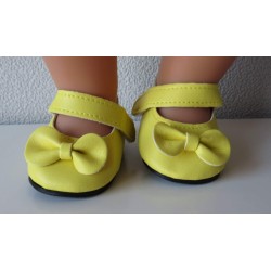 schoentjes geel met strik baby born 43cm