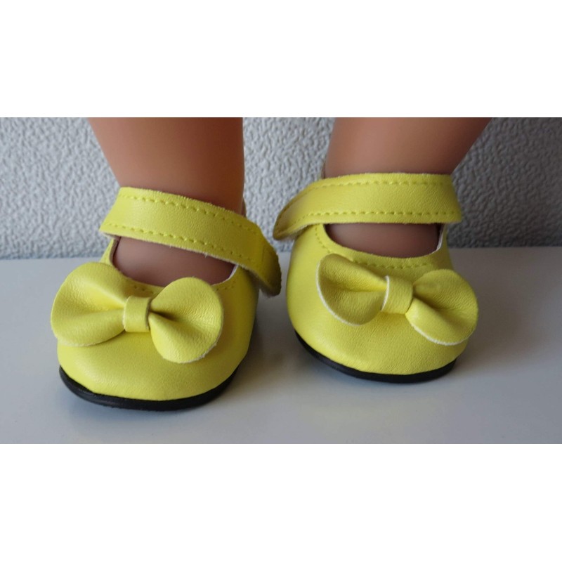 schoentjes geel met strik baby born 43cm