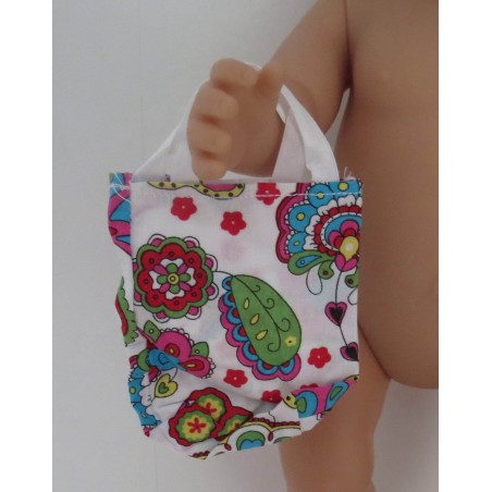 tasje wit met gekleurde bloemen