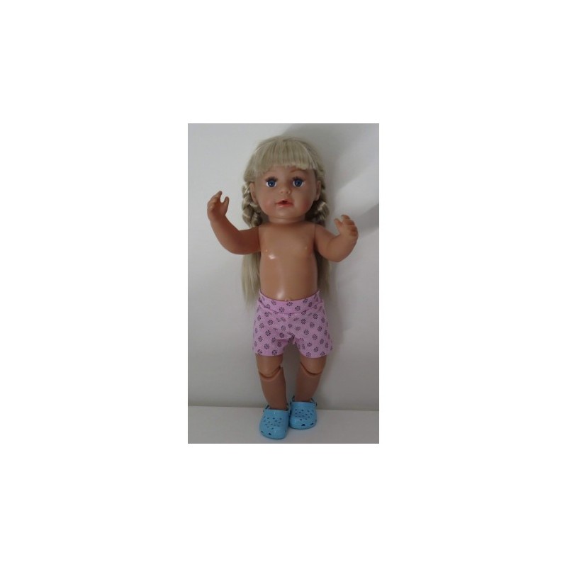 korte broek roze met zwart baby born 43cm
