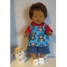 zomer capuchontrui setje blauw apen baby born 43cm